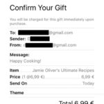 app store confirm your gift screen