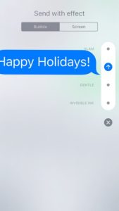 imessage with loud bubble effect
