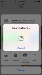 iOS 10 exporting memory video