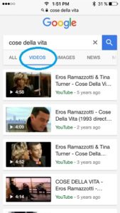 searching google for youtube videos