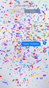 send message with confetti effect