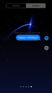 shooting star imessage effect