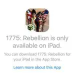 1775: Rebellion new iPad game