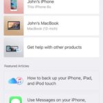 apple support app home screen view