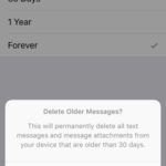 ios keep messages setting