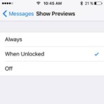 messages show previews when unlocked feature