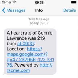 rescue me emergency text message