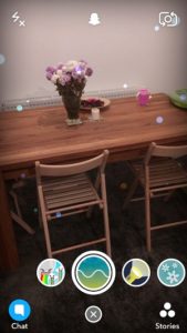 snapchat floating stars and bubbles filter