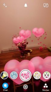 snapchat raining hearts world lens