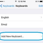 add new iOS keyboard setting