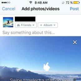Adding Panorama photo on Facebook.