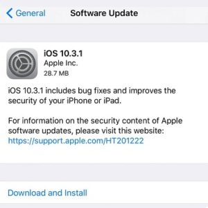 ios 10.3.1 update log