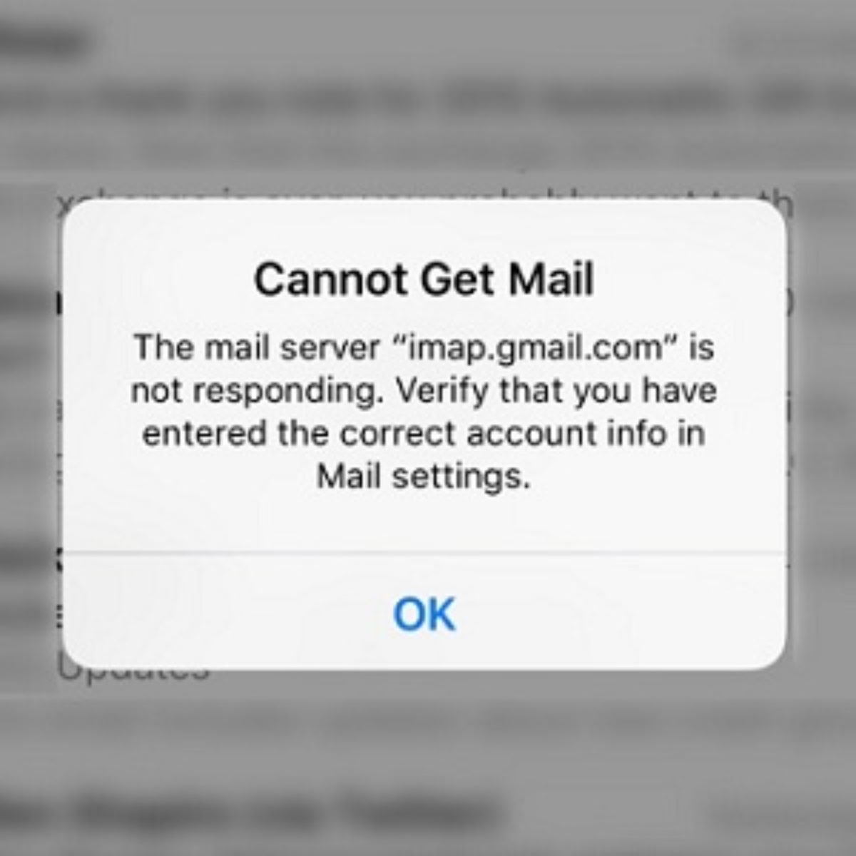 imap.gmail.com is not responding