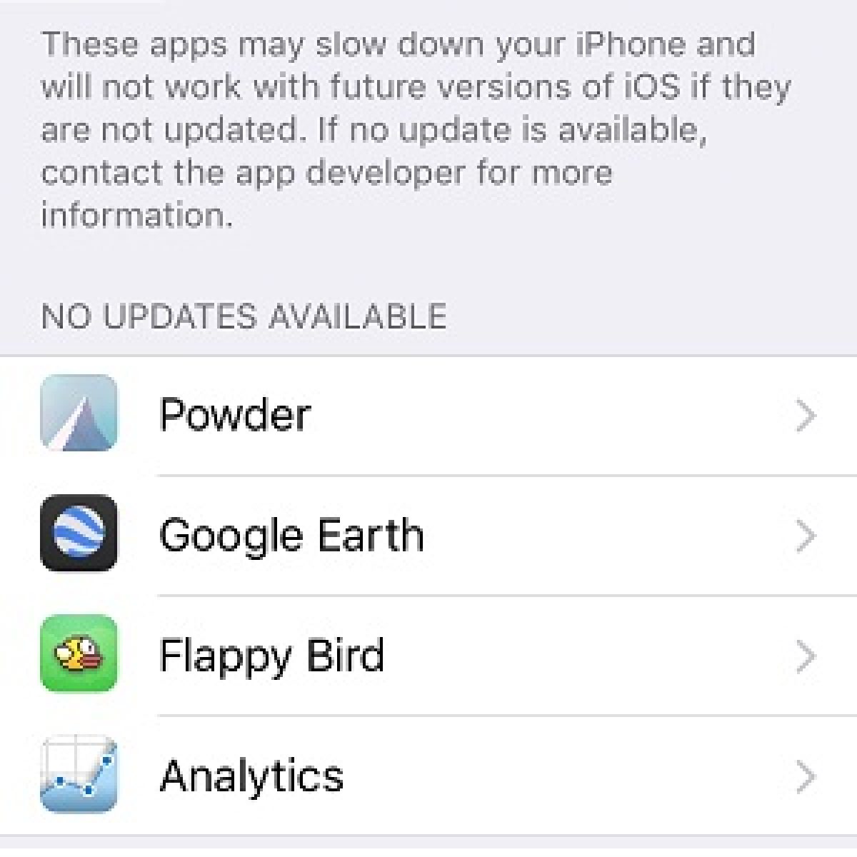 running app not updating