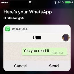 siri sends whatsapp message via voice command