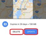 google maps offline area edit screen