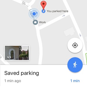 google maps saved parking screenshot