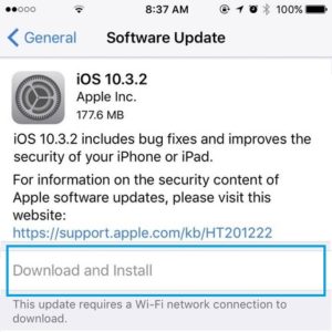 greyed out download and install software update button
