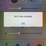 wi-fi not available iphone control center prompt