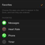 apple watch app dock settings