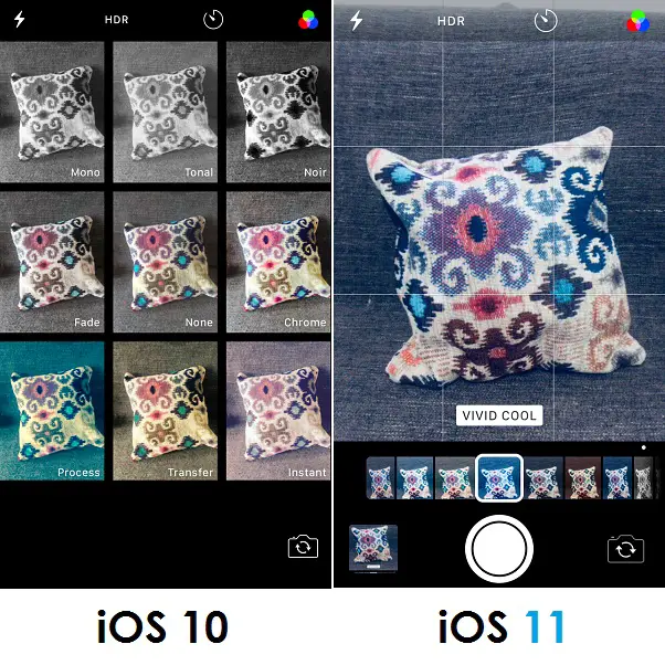 camera app provides new professional quality filters in ios 11