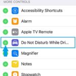 do not disturb while driving control center setup