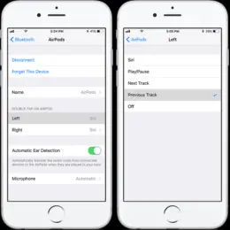 ios 11 double-tap airpods to change track setting