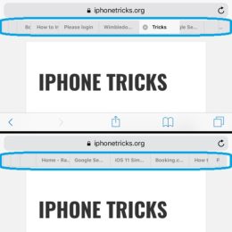 ios 11 landscape tabs scrubber in safari