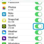Spotify background app refresh setting