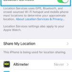 iphone location services setting on
