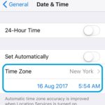 setting iphone time zone manually