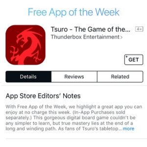 Tsuro App Store Free App of the Week.