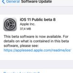 ios 11 public beta 8 software update screen.