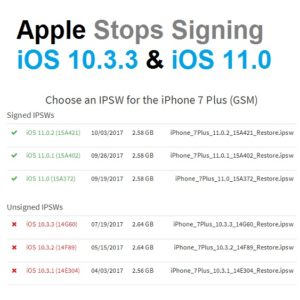 apple unsings ios 10.3.3 and ios 11.0