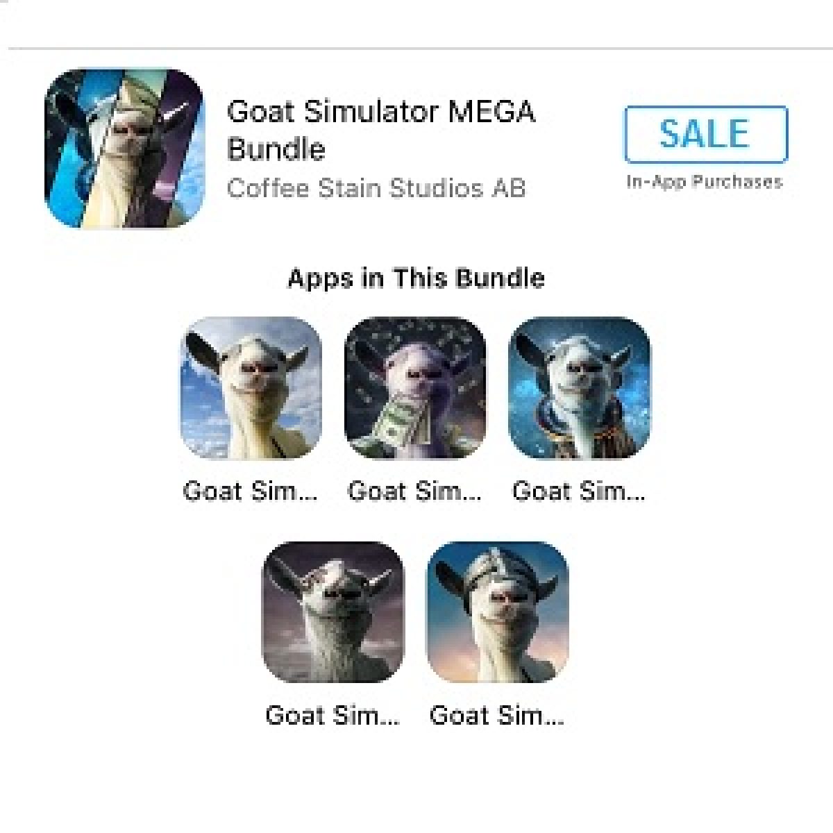 Goat Simulator Games Go On Sale In The App Store Save