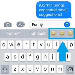 ios 11.1 multiple emoji suggestions feature