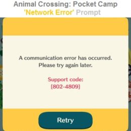 animal crossing pocket camp network error