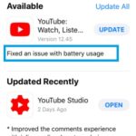 youtube ios update for battery bug