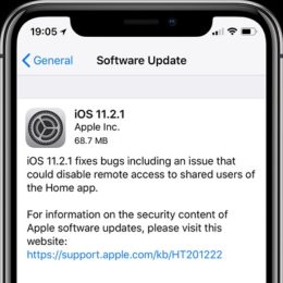 iOS 11.2.1 Software Update screen.
