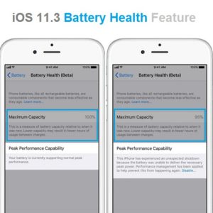 iOS 11.3 Battery Health feature.