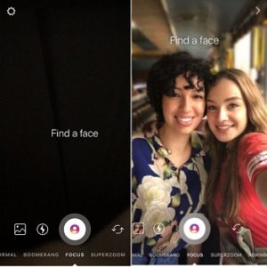 Instagram camera focus feature