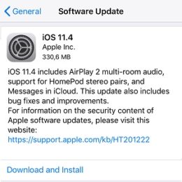 ios 11.4 software update screen