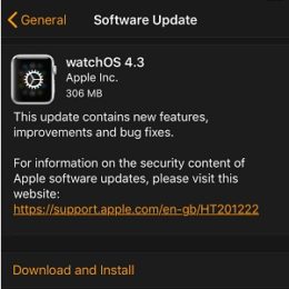 watchos 4.3 software update