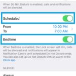 do not disturb bedtime settings
