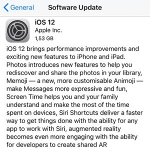 ios 12 software update