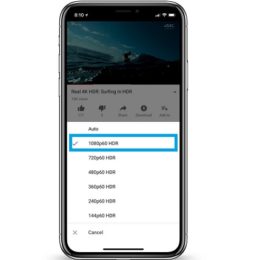 iphone xs playing 1080p hdr video
