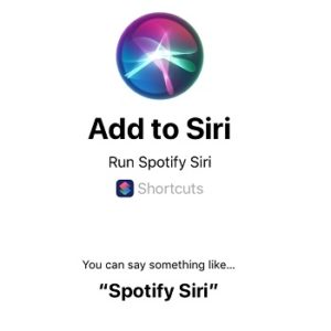 Spotifiy Siri voice command.