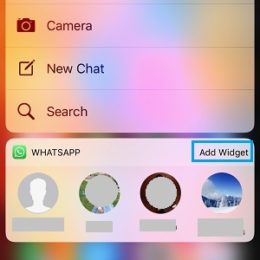 3d touch add widget shortcut