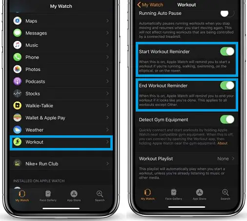 apple watch automatic workout