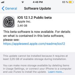 iOS 12.1.2 Public Beta Software Update